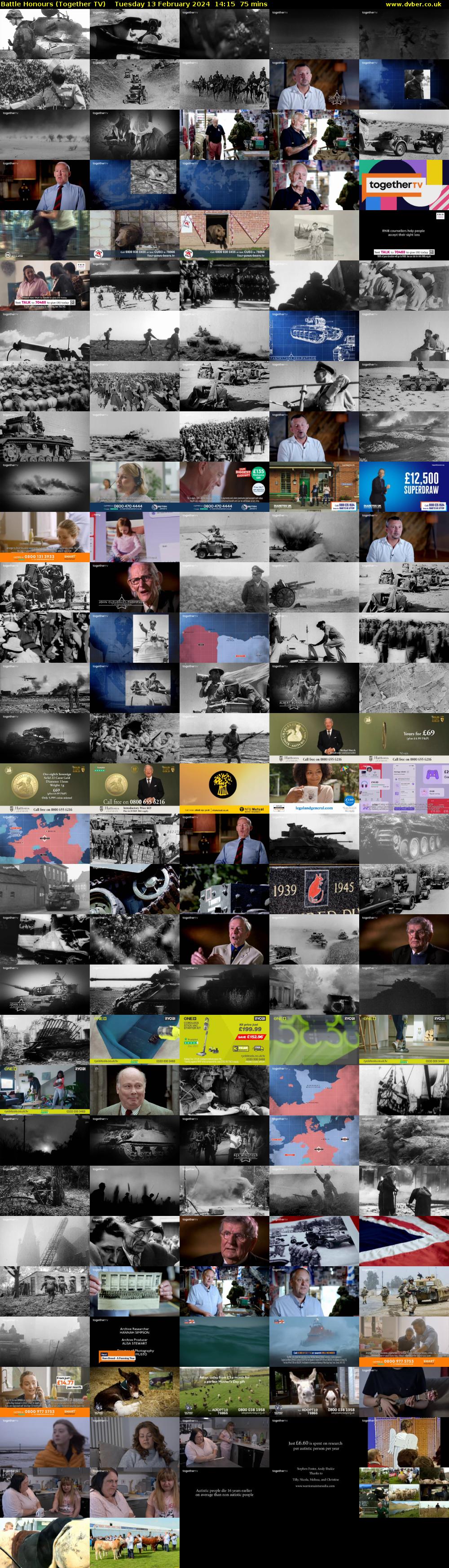 Battle Honours (Together TV) Tuesday 13 February 2024 14:15 - 15:30