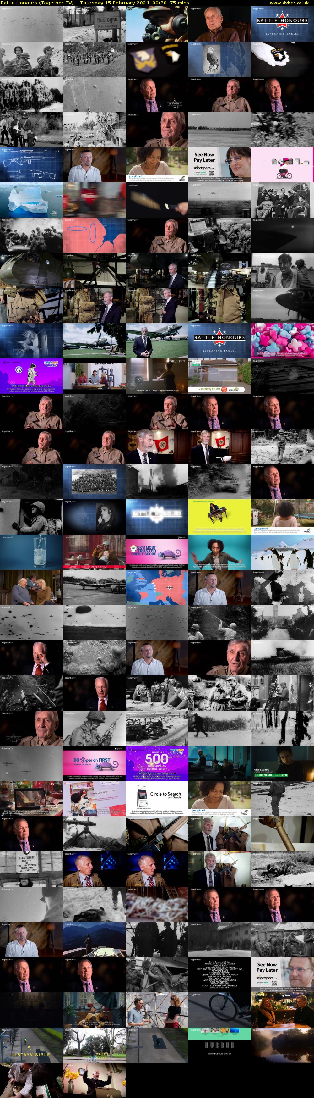 Battle Honours (Together TV) Thursday 15 February 2024 00:30 - 01:45