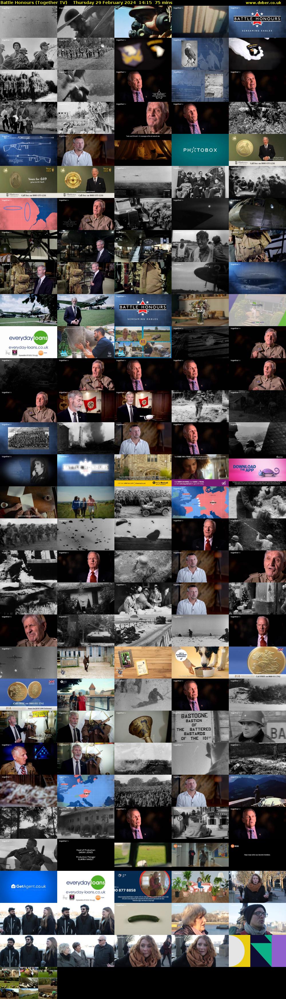 Battle Honours (Together TV) Thursday 29 February 2024 14:15 - 15:30