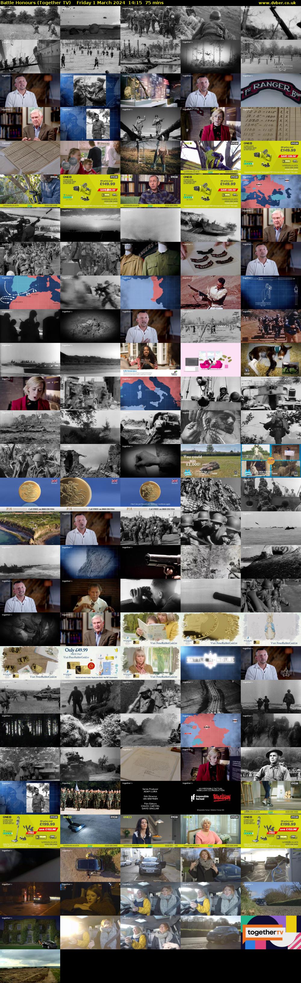 Battle Honours (Together TV) Friday 1 March 2024 14:15 - 15:30