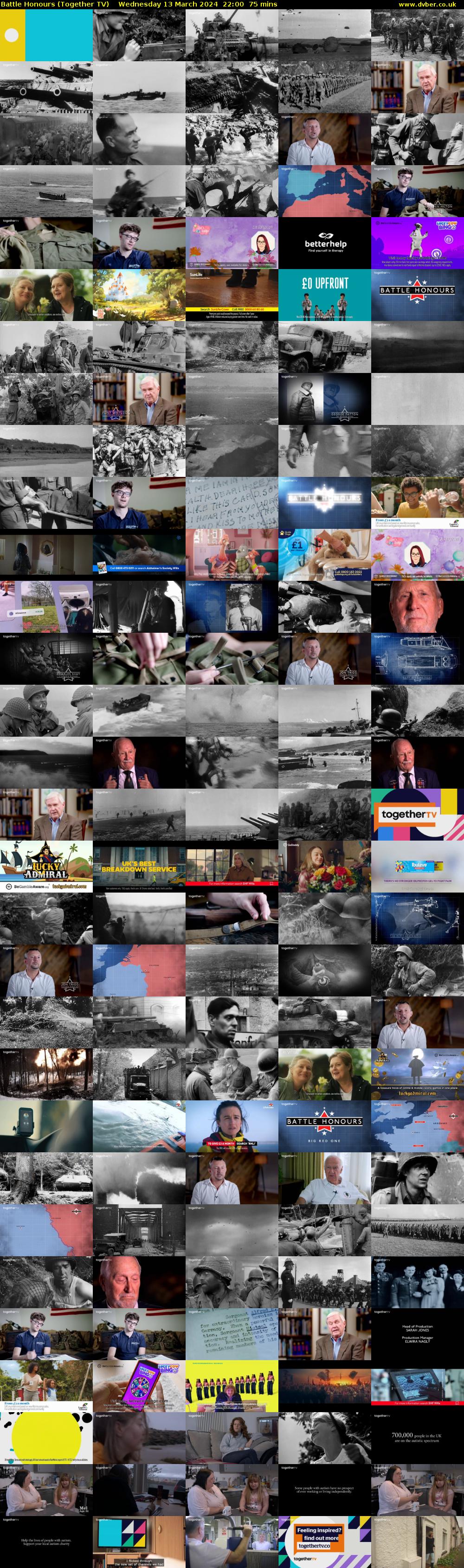 Battle Honours (Together TV) Wednesday 13 March 2024 22:00 - 23:15