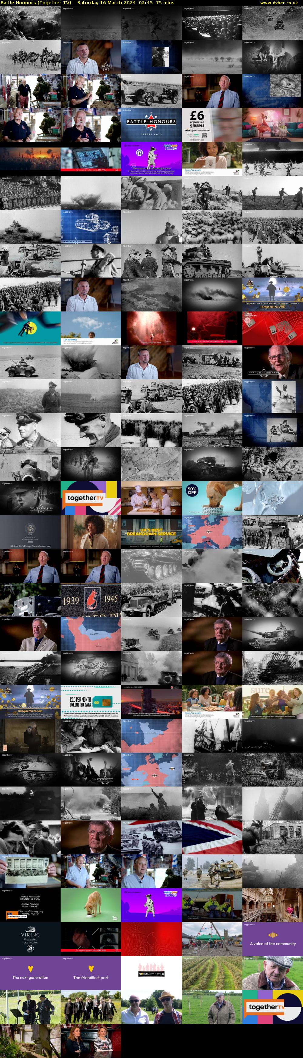Battle Honours (Together TV) Saturday 16 March 2024 02:45 - 04:00
