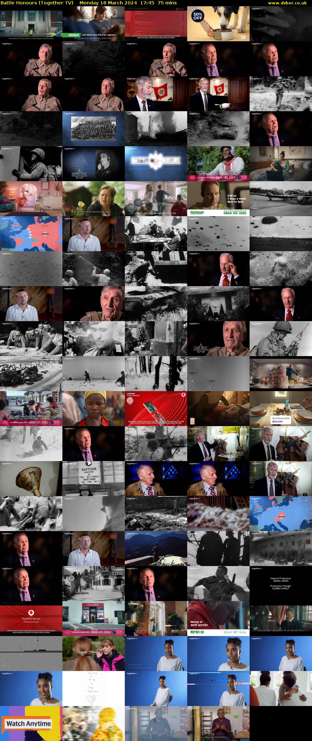 Battle Honours (Together TV) Monday 18 March 2024 17:45 - 19:00