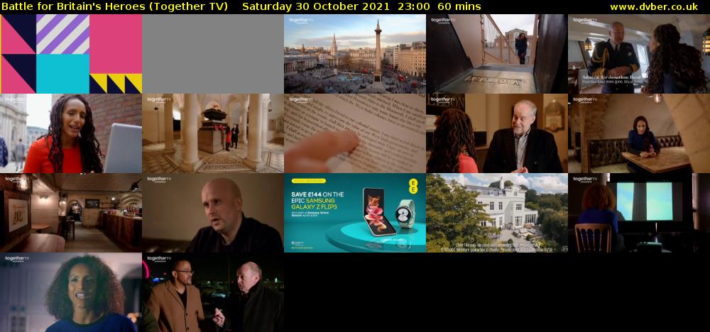 Battle for Britain's Heroes (Together TV) Saturday 30 October 2021 23:00 - 00:00