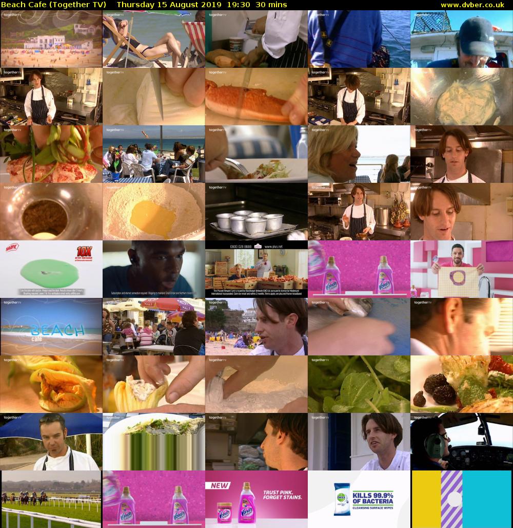 Beach Cafe (Together TV) Thursday 15 August 2019 19:30 - 20:00