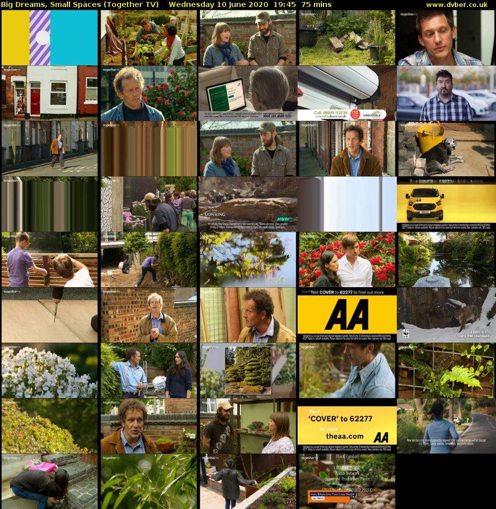 Big Dreams, Small Spaces (Together TV) Wednesday 10 June 2020 19:45 - 21:00