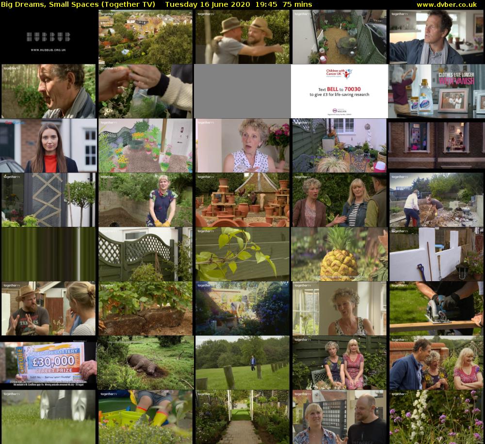 Big Dreams, Small Spaces (Together TV) Tuesday 16 June 2020 19:45 - 21:00