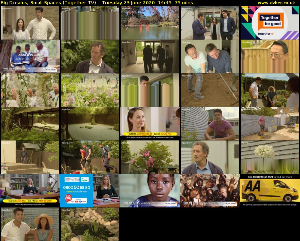 Big Dreams, Small Spaces (Together TV) Tuesday 23 June 2020 14:45 - 16:00