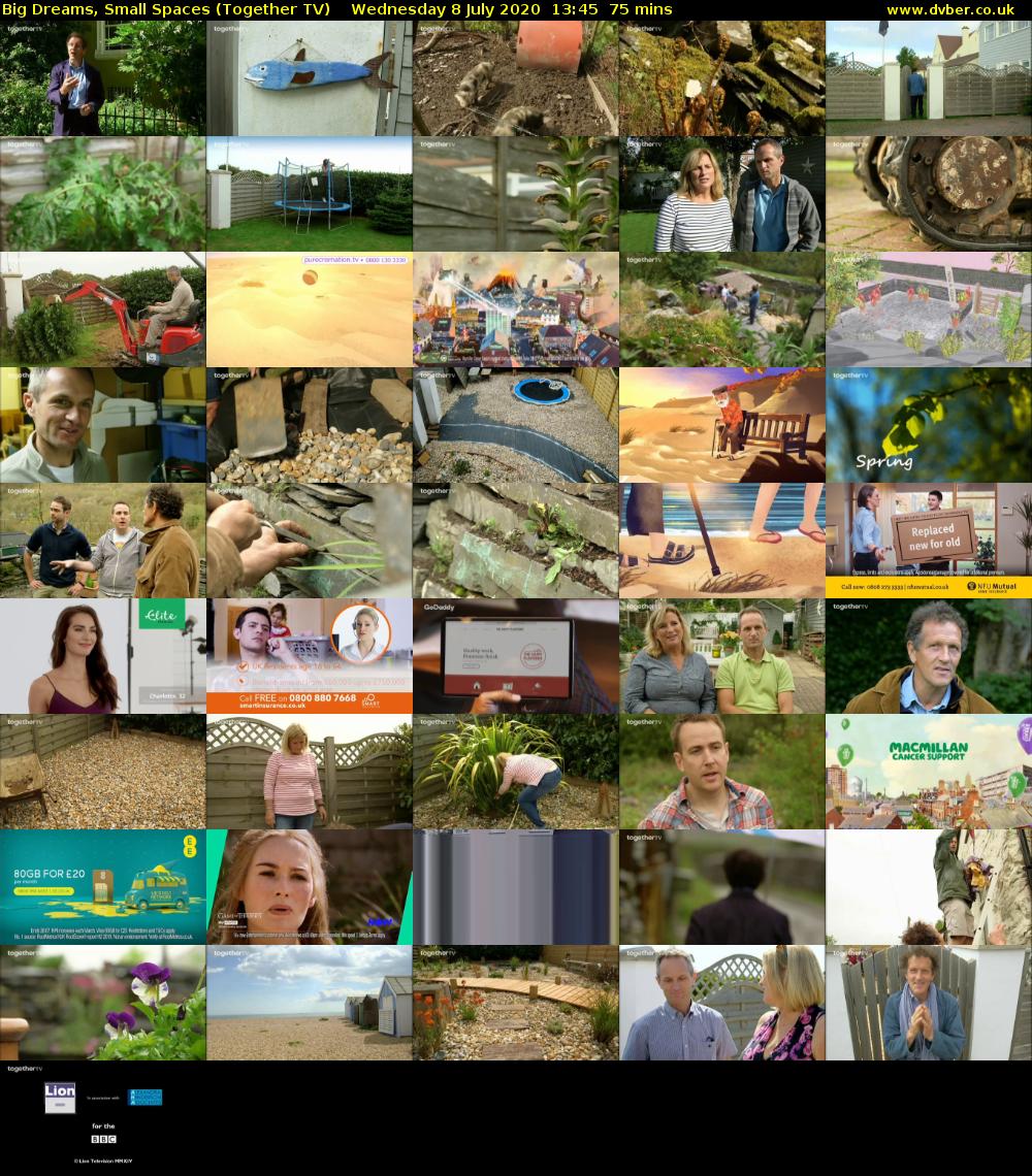 Big Dreams, Small Spaces (Together TV) Wednesday 8 July 2020 13:45 - 15:00