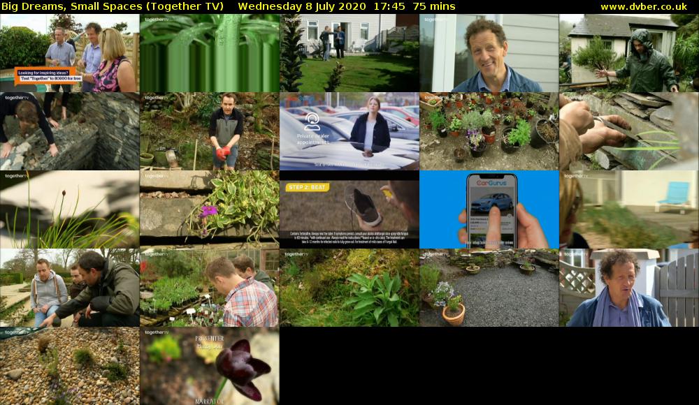 Big Dreams, Small Spaces (Together TV) Wednesday 8 July 2020 17:45 - 19:00