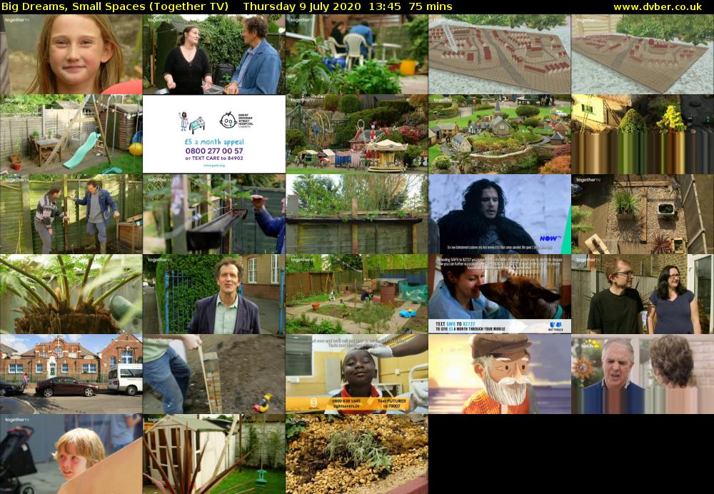 Big Dreams, Small Spaces (Together TV) Thursday 9 July 2020 13:45 - 15:00