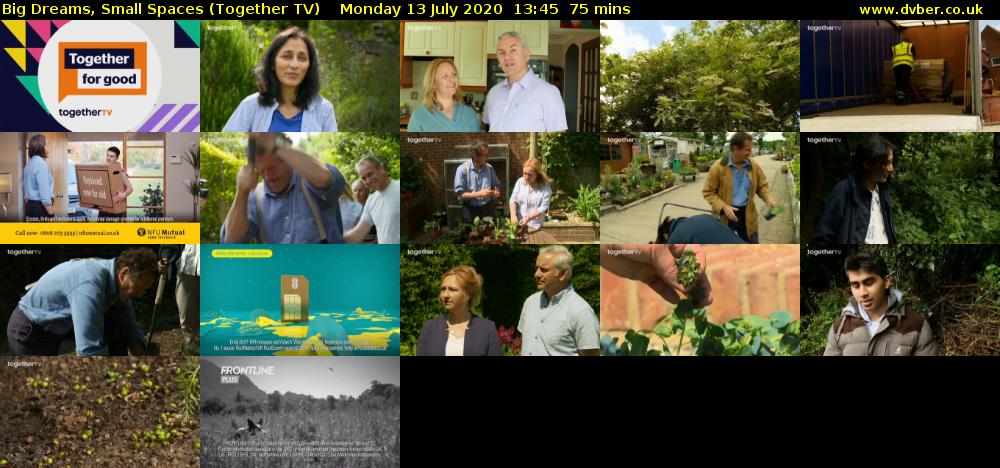 Big Dreams, Small Spaces (Together TV) Monday 13 July 2020 13:45 - 15:00