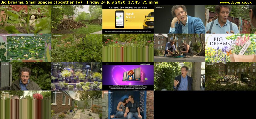 Big Dreams, Small Spaces (Together TV) Friday 24 July 2020 17:45 - 19:00