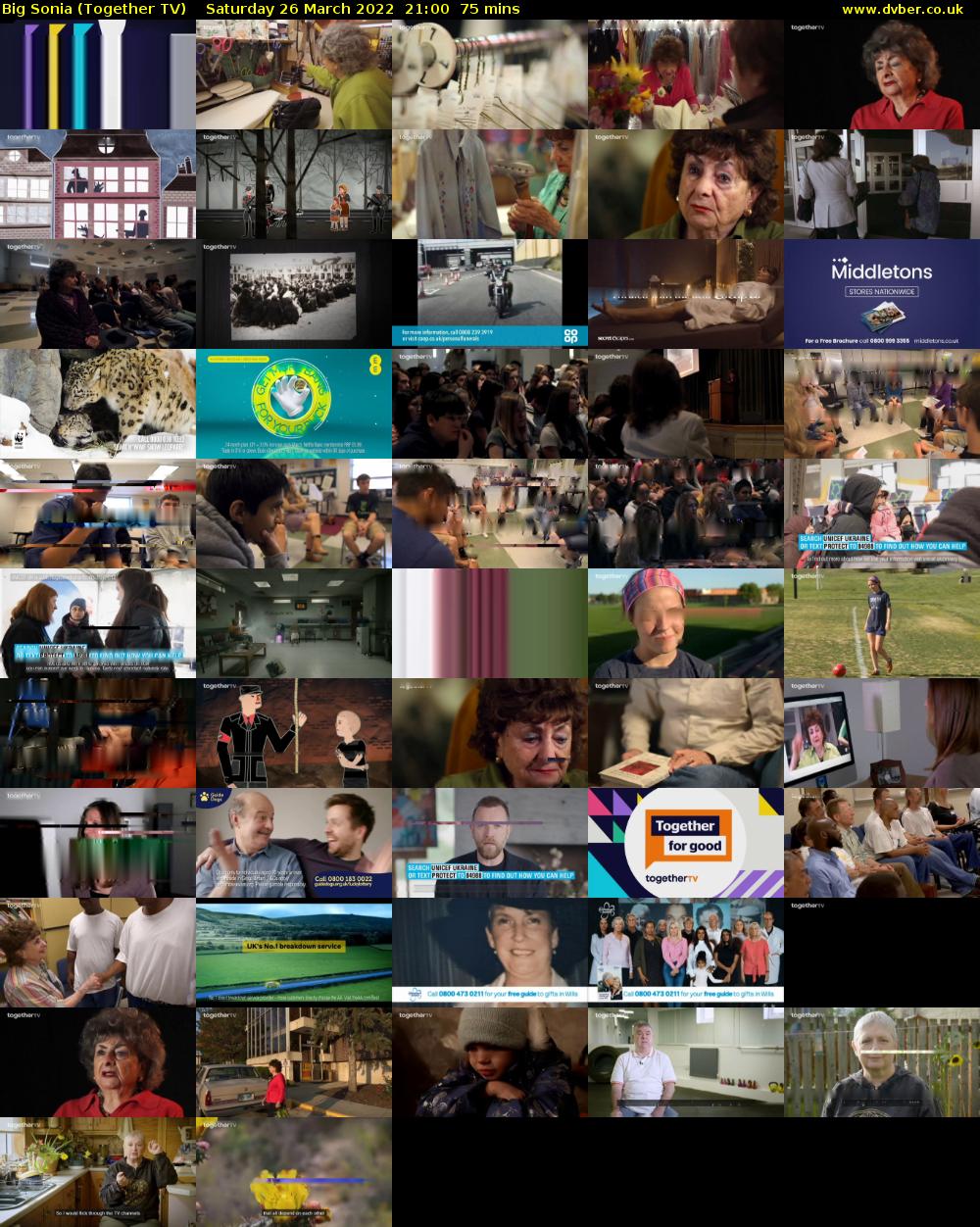 Big Sonia (Together TV) Saturday 26 March 2022 21:00 - 22:15