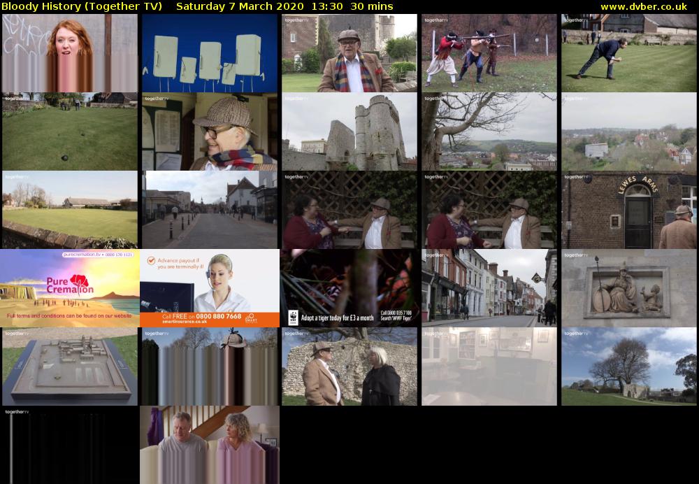Bloody History (Together TV) Saturday 7 March 2020 13:30 - 14:00