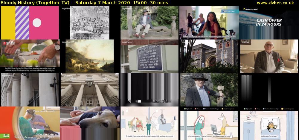 Bloody History (Together TV) Saturday 7 March 2020 15:00 - 15:30