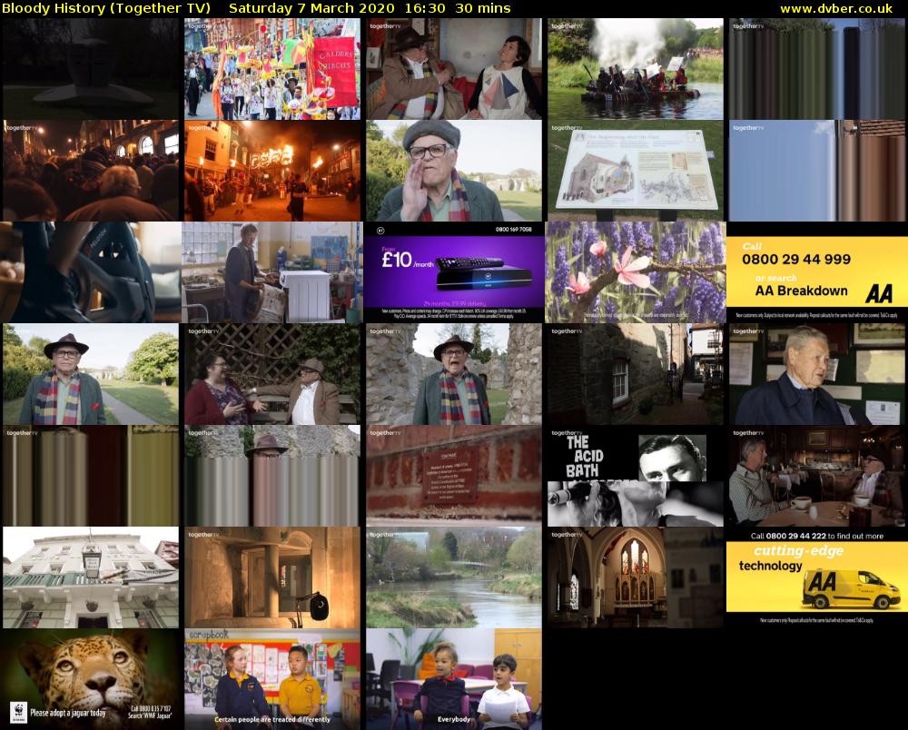 Bloody History (Together TV) Saturday 7 March 2020 16:30 - 17:00