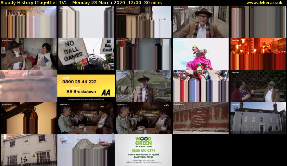 Bloody History (Together TV) Monday 23 March 2020 12:00 - 12:30