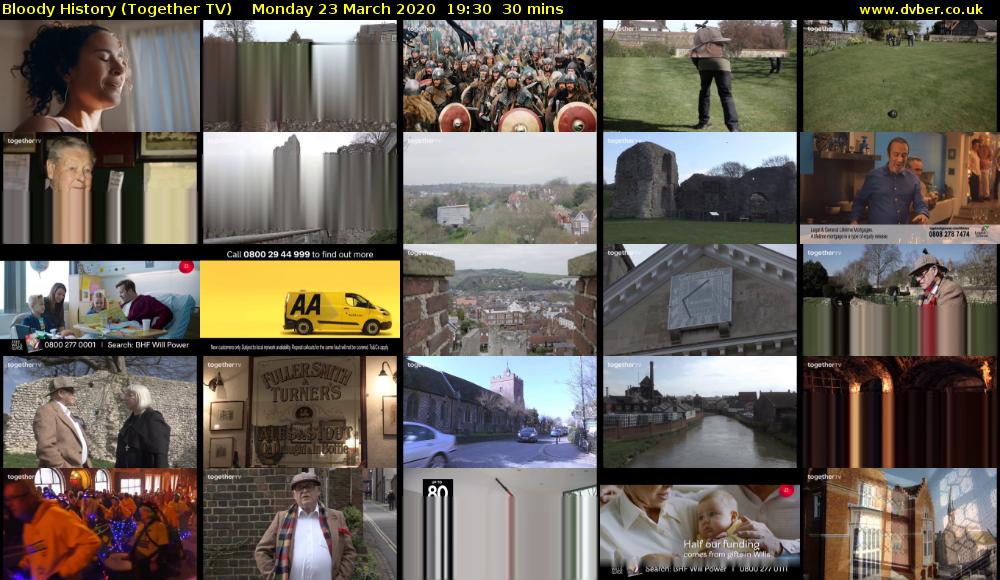 Bloody History (Together TV) Monday 23 March 2020 19:30 - 20:00
