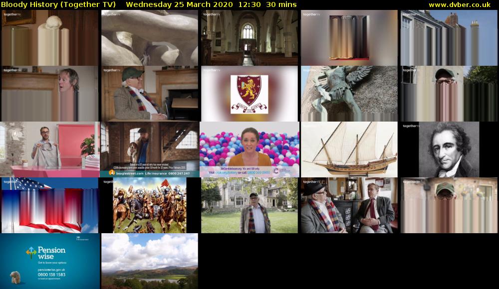 Bloody History (Together TV) Wednesday 25 March 2020 12:30 - 13:00