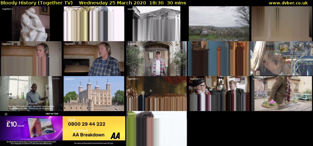 Bloody History (Together TV) Wednesday 25 March 2020 18:30 - 19:00