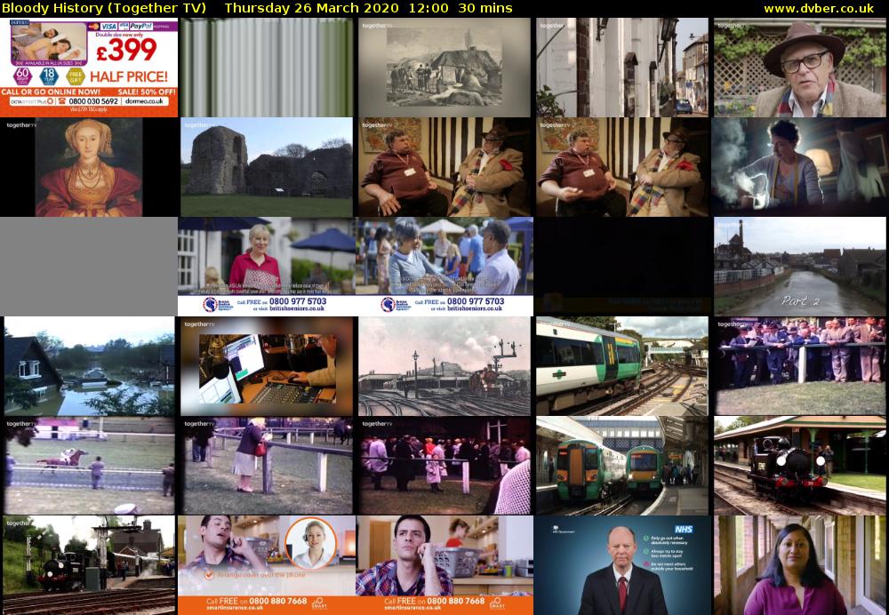 Bloody History (Together TV) Thursday 26 March 2020 12:00 - 12:30