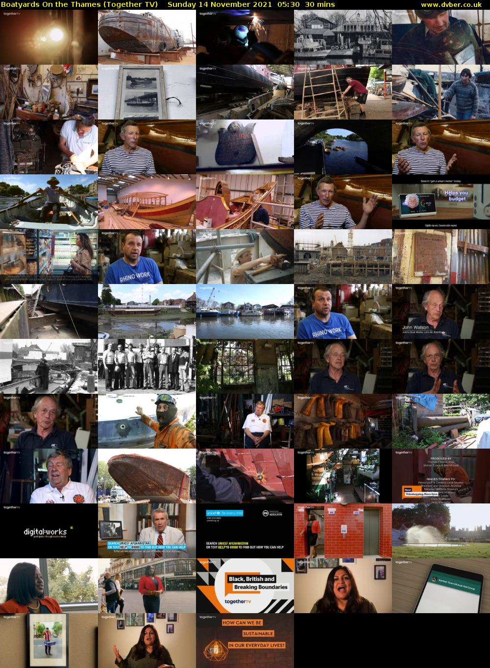 Boatyards On the Thames (Together TV) Sunday 14 November 2021 05:30 - 06:00