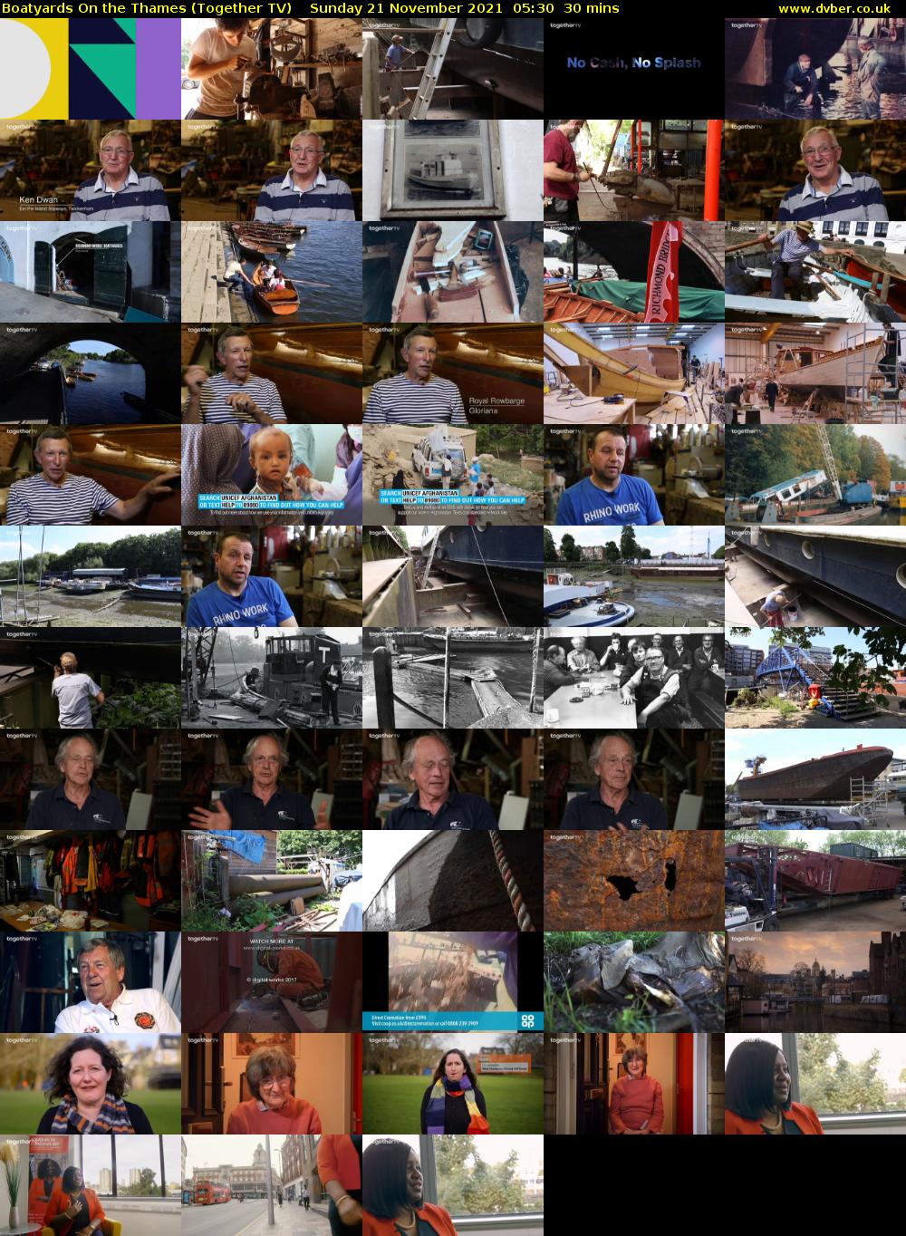 Boatyards On the Thames (Together TV) Sunday 21 November 2021 05:30 - 06:00