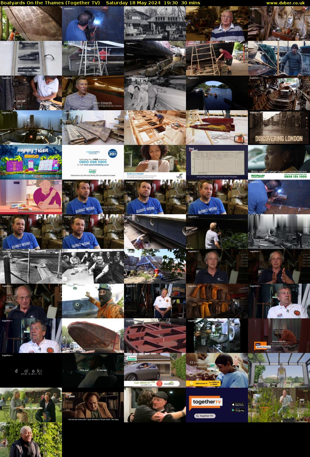 Boatyards On the Thames (Together TV) Saturday 18 May 2024 19:30 - 20:00