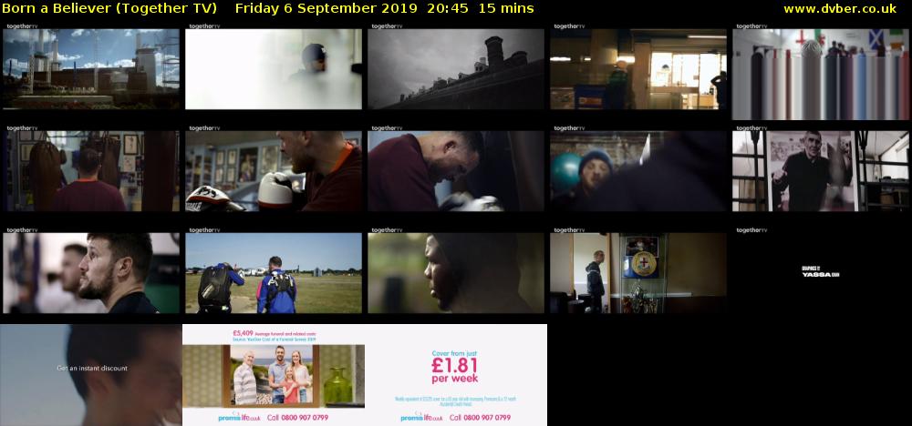 Born a Believer (Together TV) Friday 6 September 2019 20:45 - 21:00