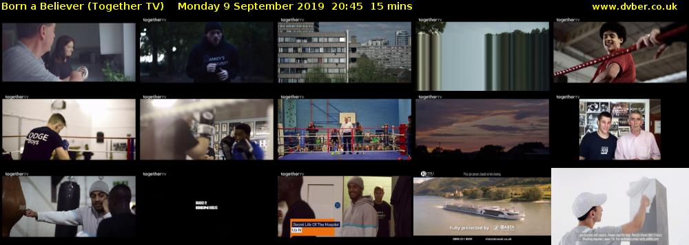 Born a Believer (Together TV) Monday 9 September 2019 20:45 - 21:00