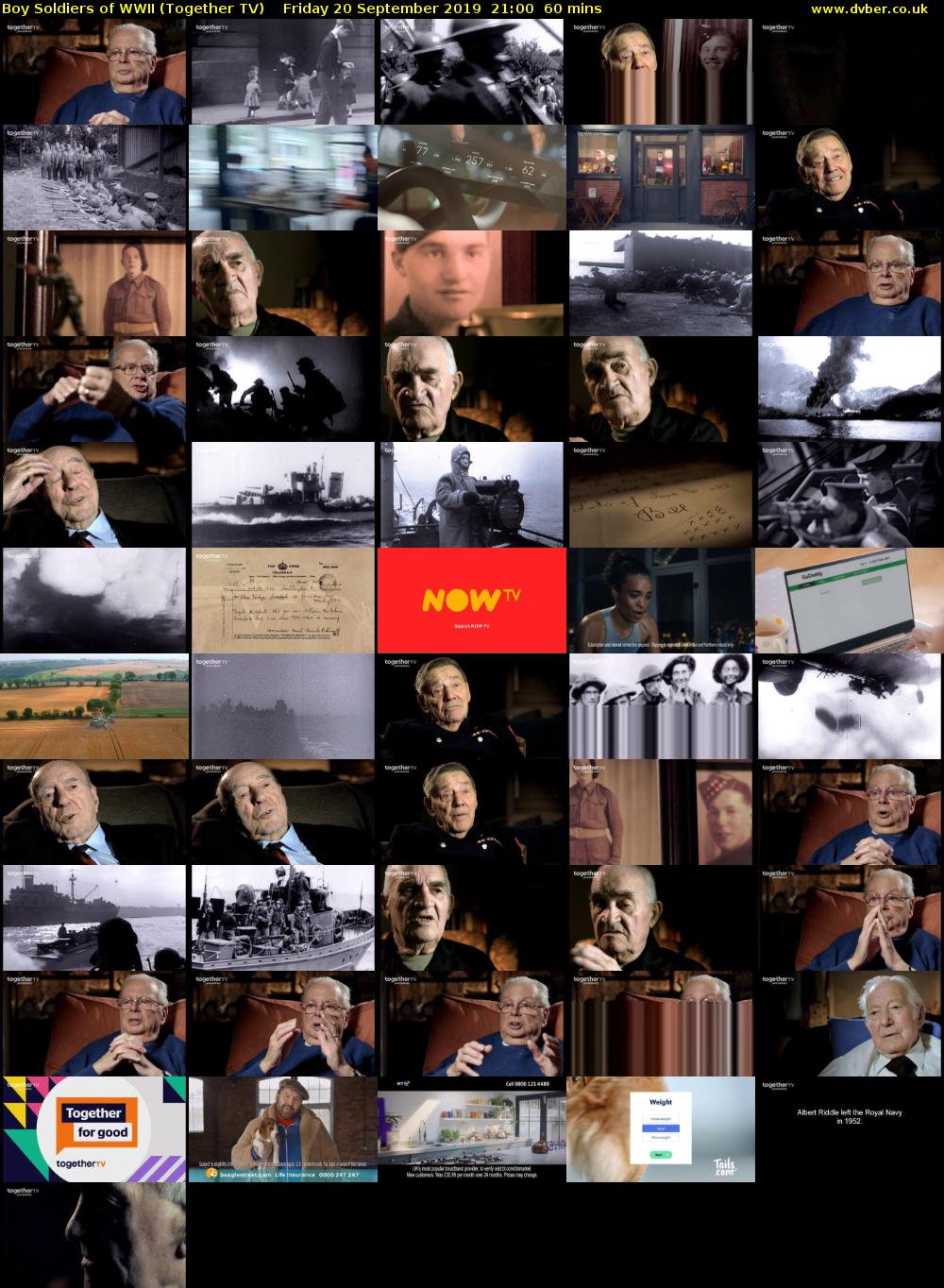 Boy Soldiers of WWII (Together TV) Friday 20 September 2019 21:00 - 22:00