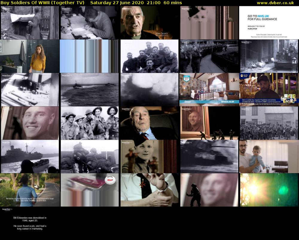 Boy Soldiers of WWII (Together TV) Saturday 27 June 2020 21:00 - 22:00