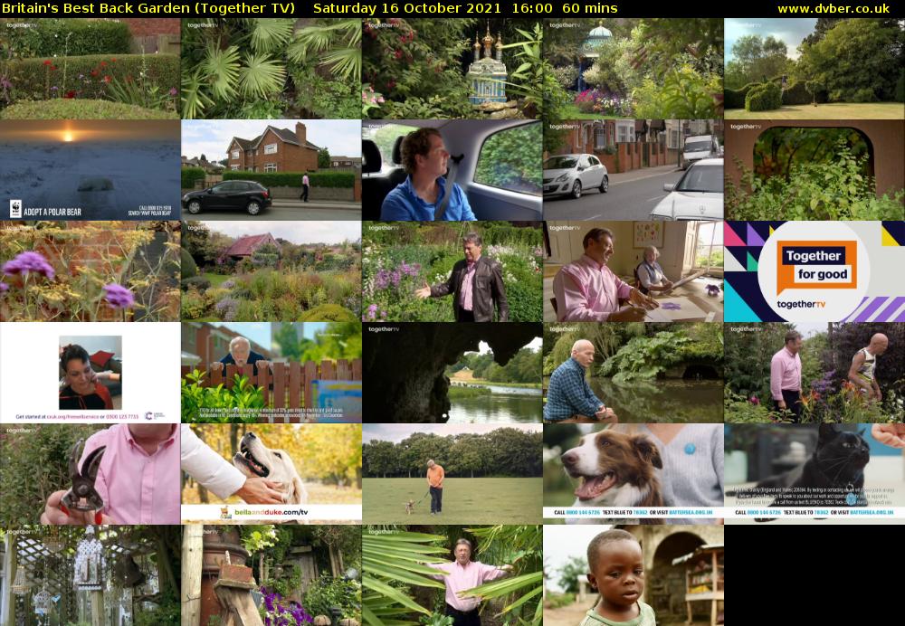Britain's Best Back Garden (Together TV) Saturday 16 October 2021 16:00 - 17:00