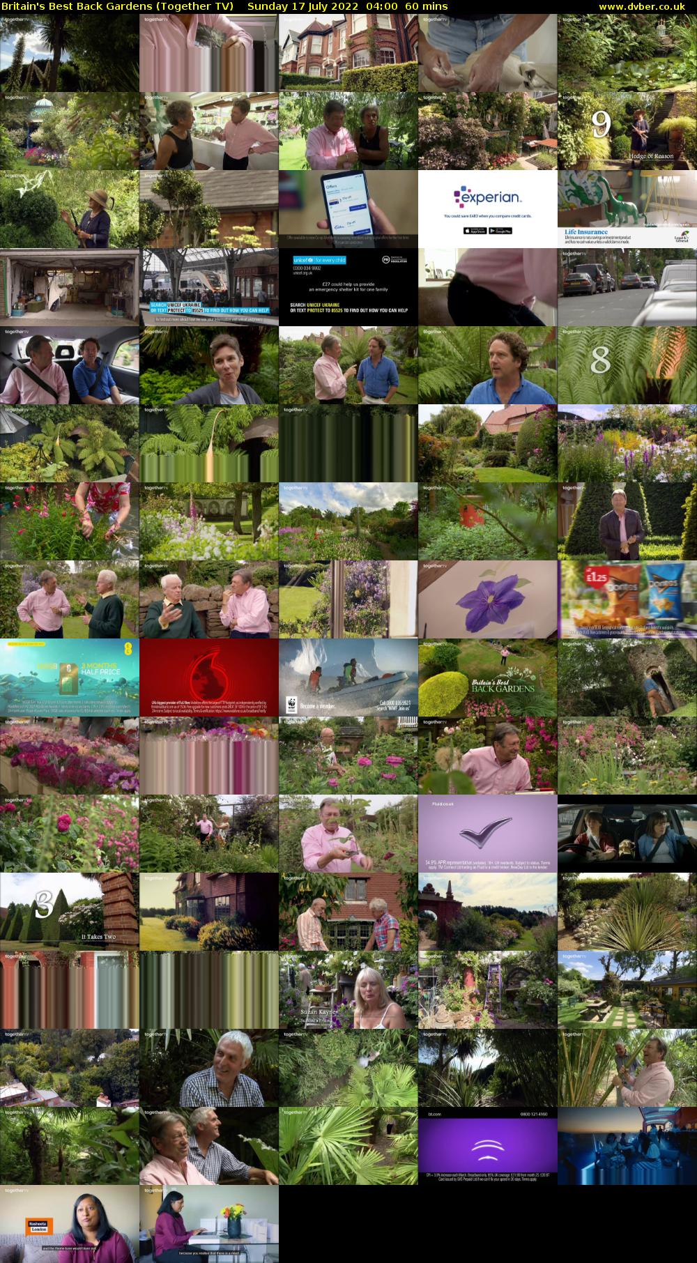 Britain's Best Back Gardens (Together TV) Sunday 17 July 2022 04:00 - 05:00