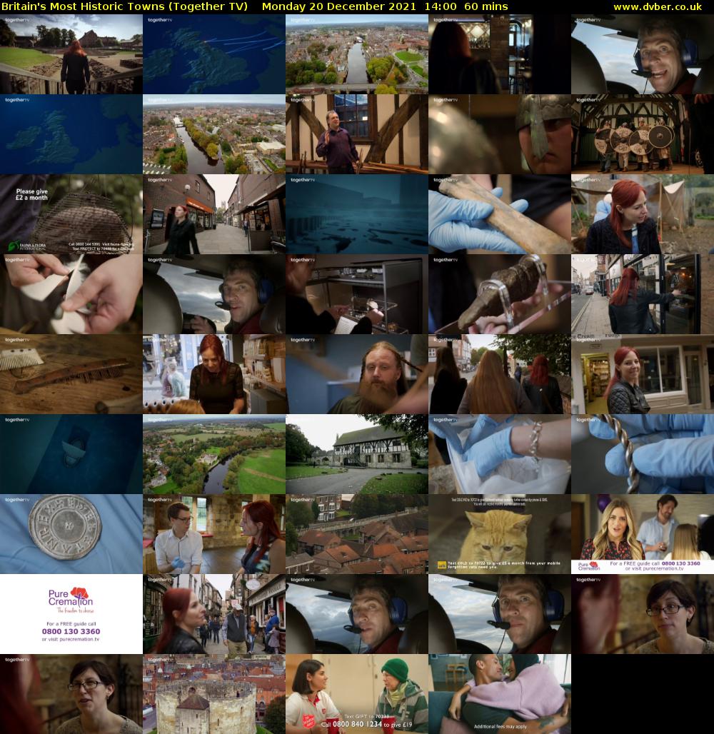 Britain's Most Historic Towns (Together TV) Monday 20 December 2021 14:00 - 15:00