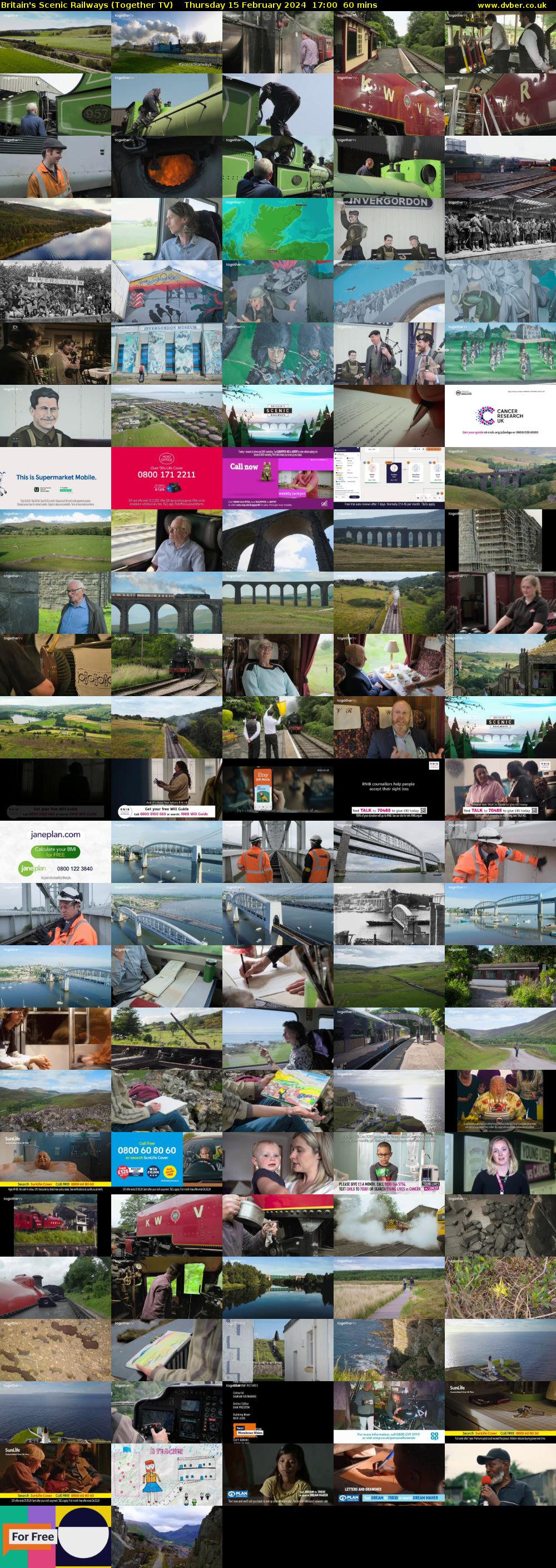 Britain's Scenic Railways (Together TV) Thursday 15 February 2024 17:00 - 18:00