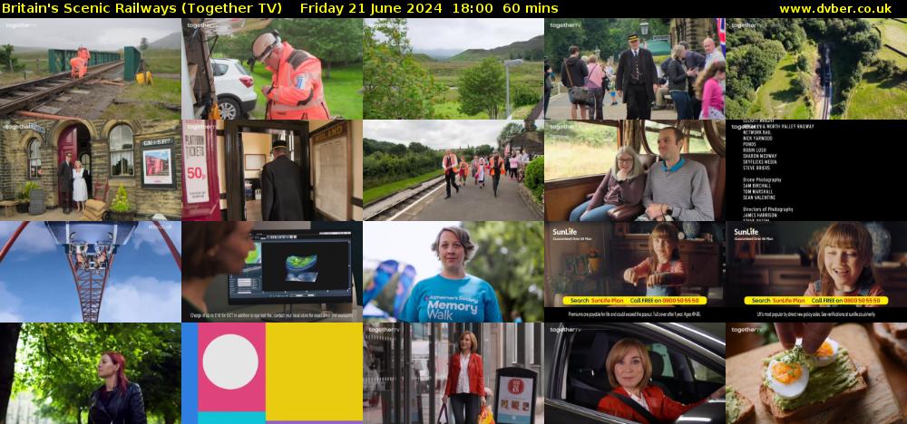 Britain's Scenic Railways (Together TV) Friday 21 June 2024 18:00 - 19:00