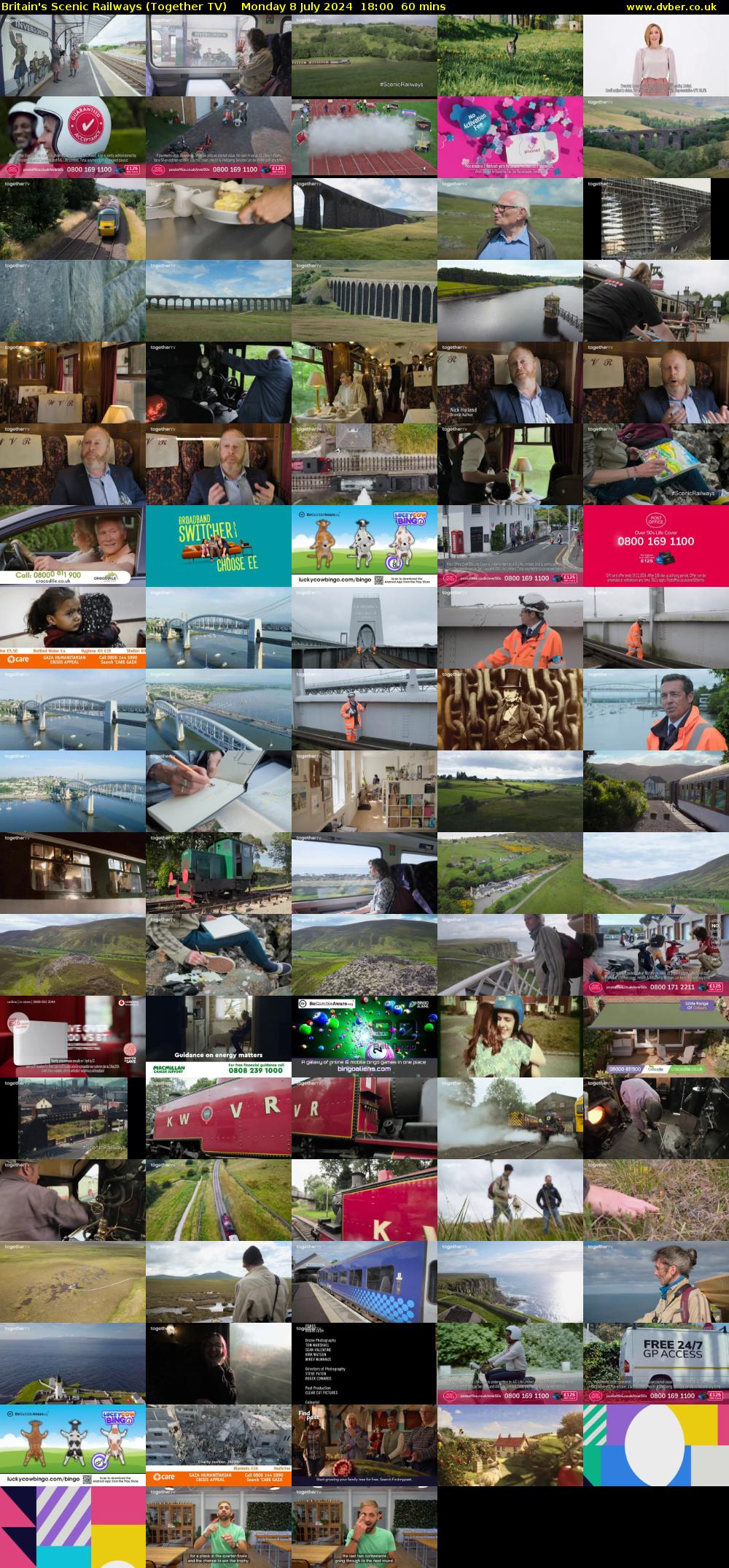 Britain's Scenic Railways (Together TV) Monday 8 July 2024 18:00 - 19:00