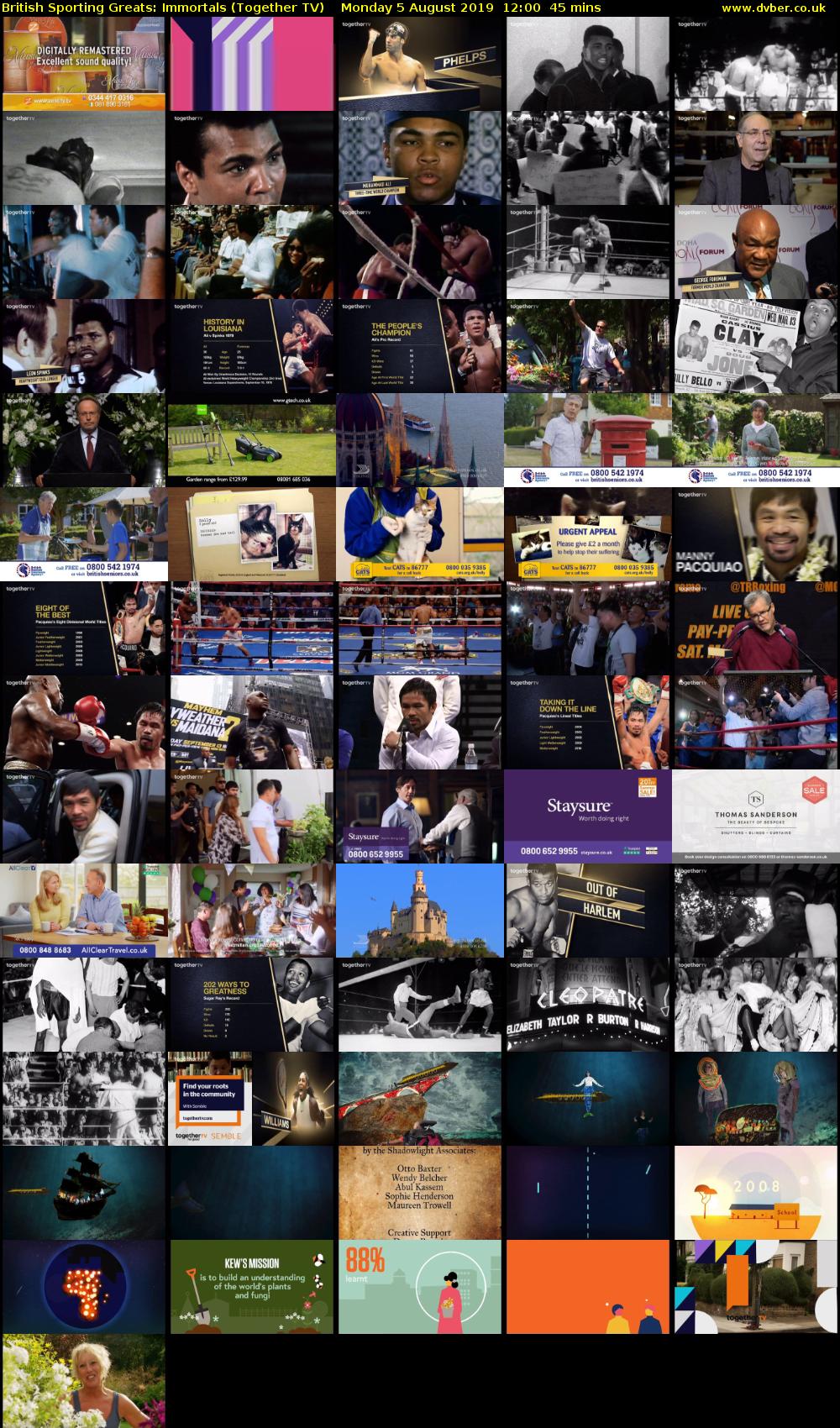 British Sporting Greats: Immortals (Together TV) Monday 5 August 2019 12:00 - 12:45