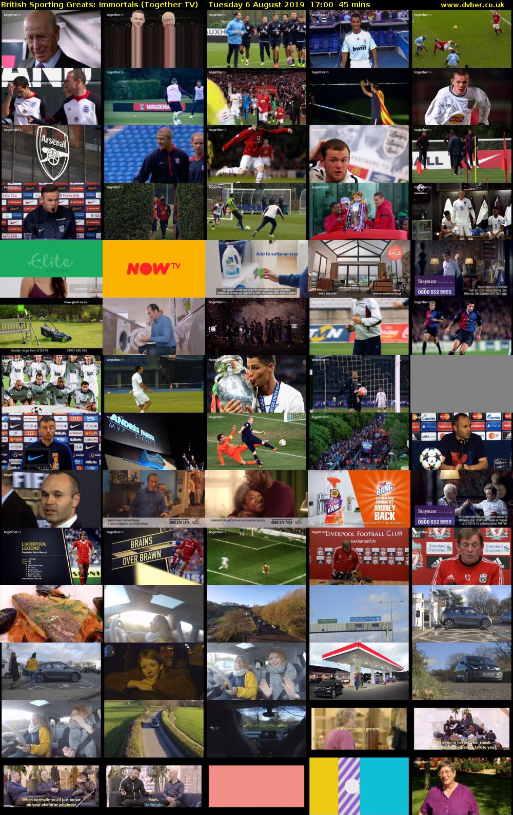 British Sporting Greats: Immortals (Together TV) Tuesday 6 August 2019 17:00 - 17:45