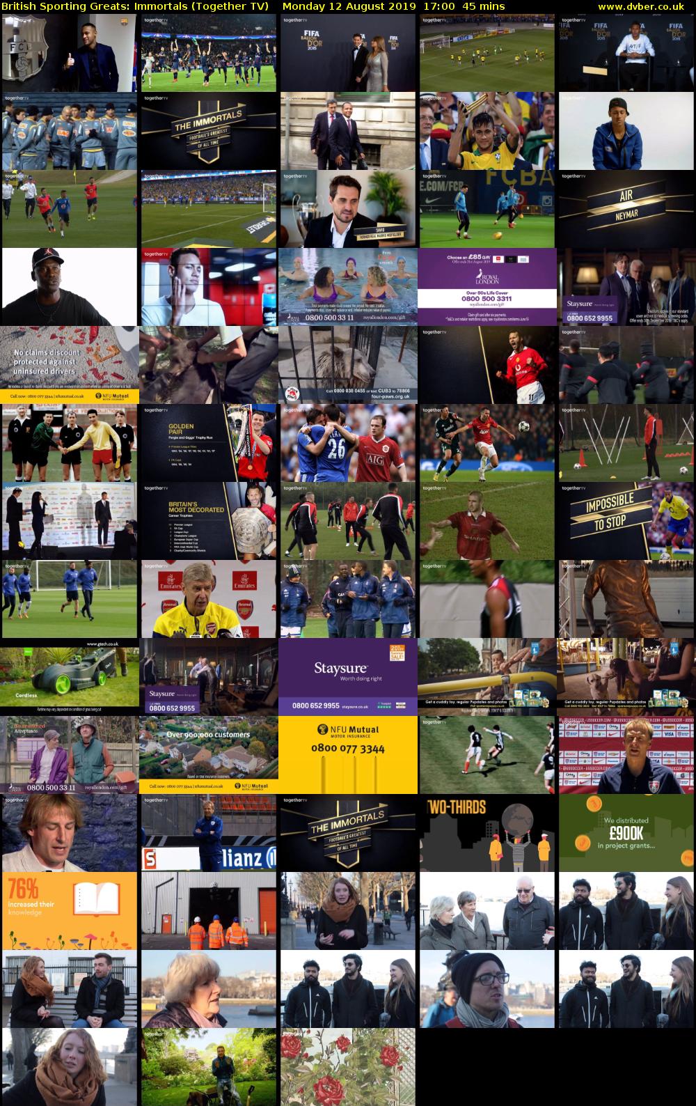 British Sporting Greats: Immortals (Together TV) Monday 12 August 2019 17:00 - 17:45