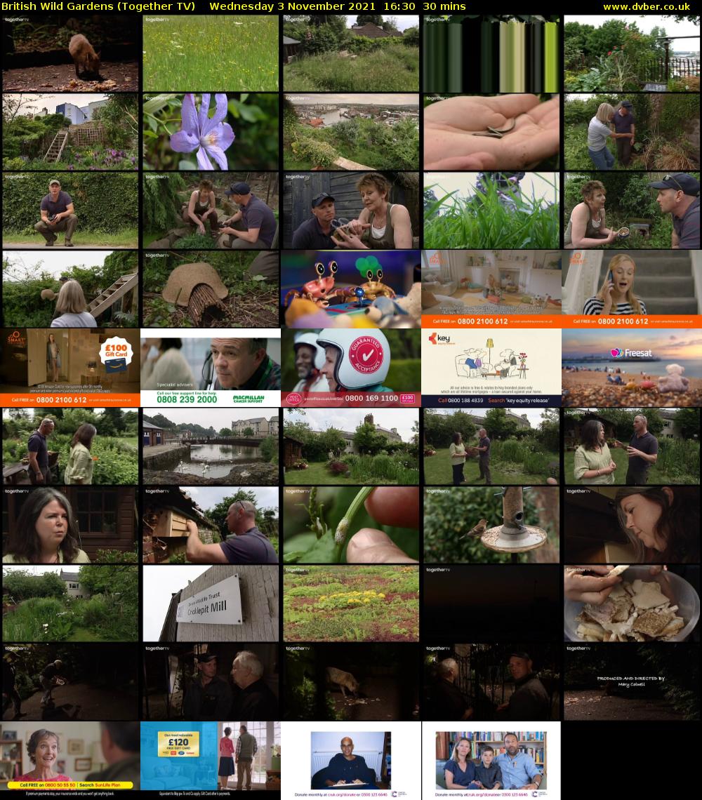 British Wild Gardens (Together TV) Wednesday 3 November 2021 16:30 - 17:00