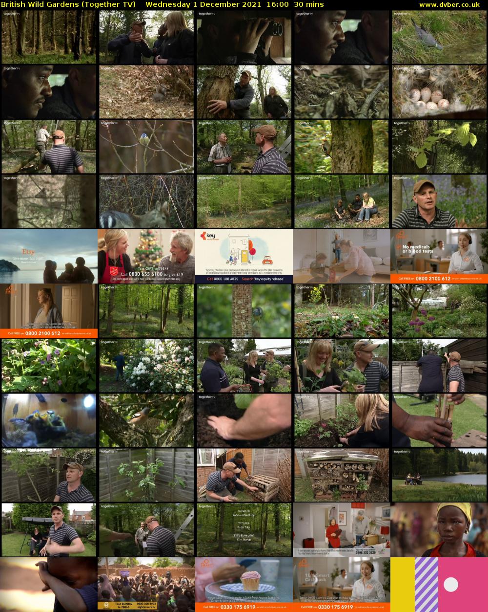 British Wild Gardens (Together TV) Wednesday 1 December 2021 16:00 - 16:30