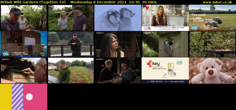 British Wild Gardens (Together TV) Wednesday 8 December 2021 16:30 - 17:00