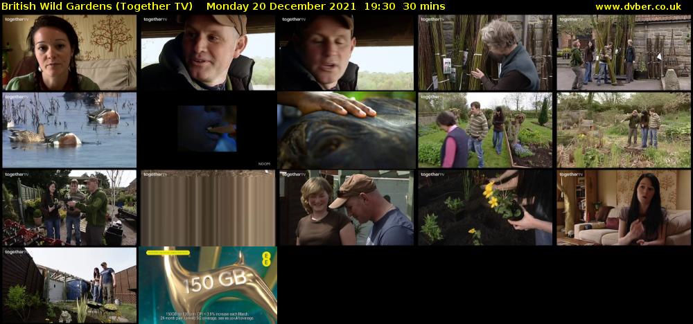 British Wild Gardens (Together TV) Monday 20 December 2021 19:30 - 20:00