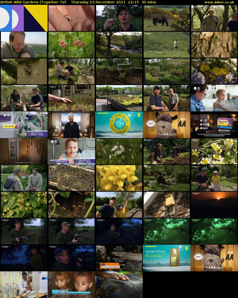 British Wild Gardens (Together TV) Thursday 23 December 2021 22:15 - 22:45