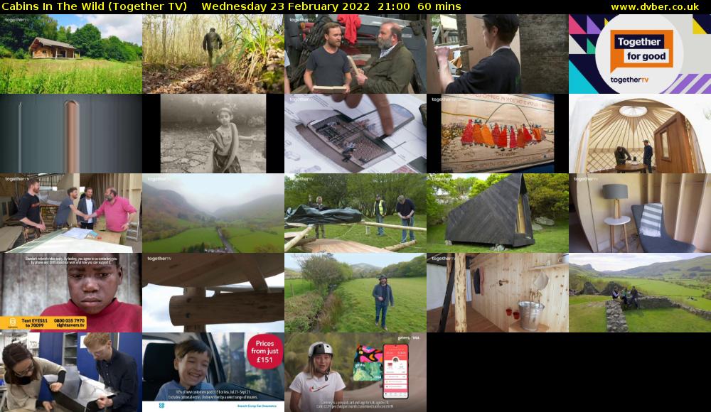 Cabins In The Wild (Together TV) Wednesday 23 February 2022 21:00 - 22:00
