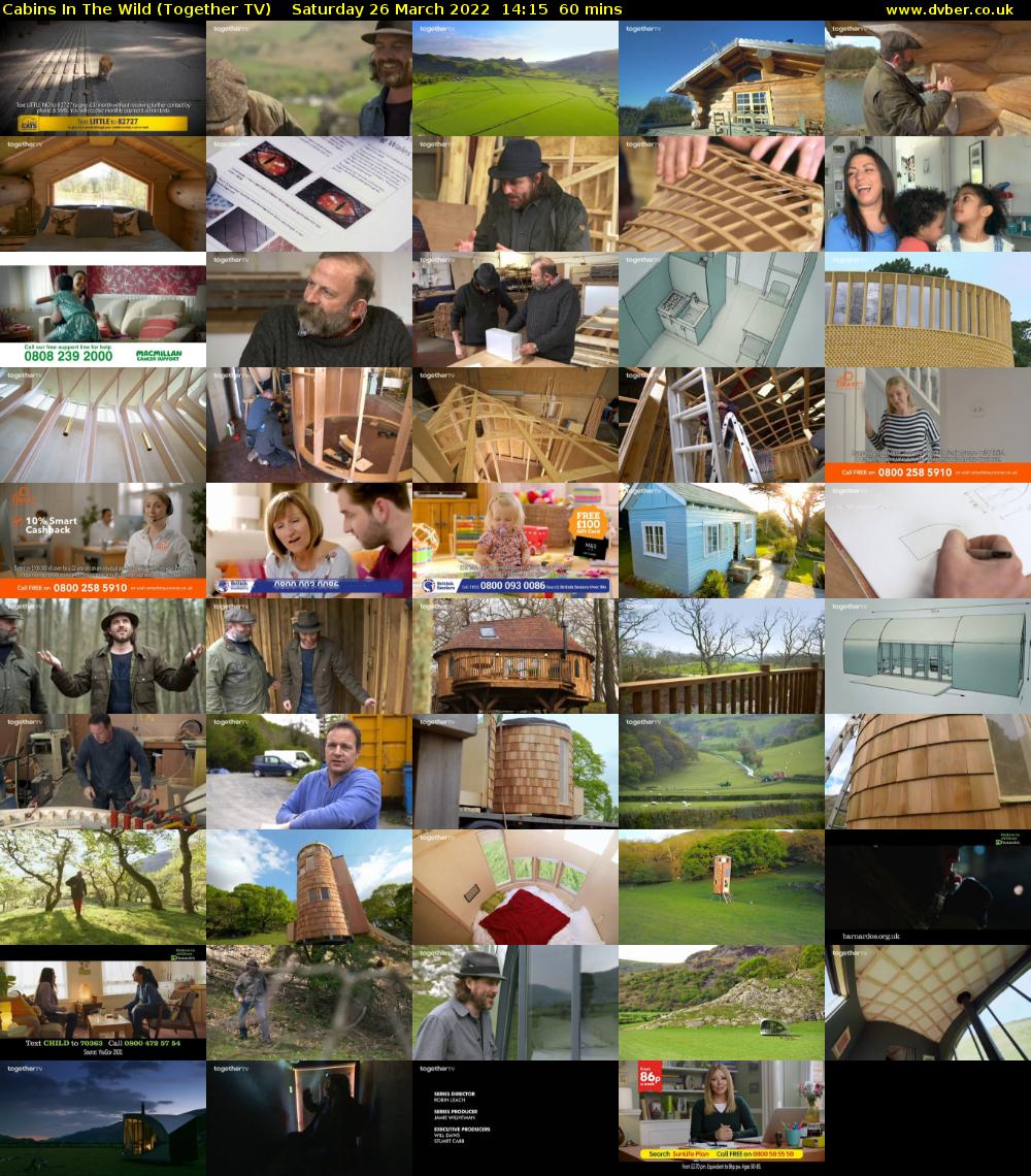 Cabins In The Wild (Together TV) Saturday 26 March 2022 14:15 - 15:15