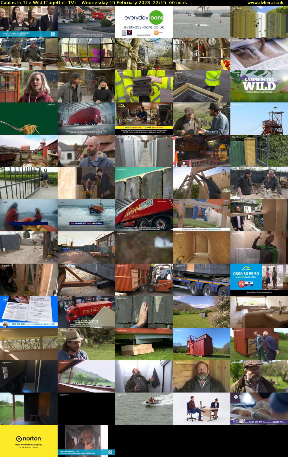 Cabins In The Wild (Together TV) Wednesday 15 February 2023 22:15 - 23:15